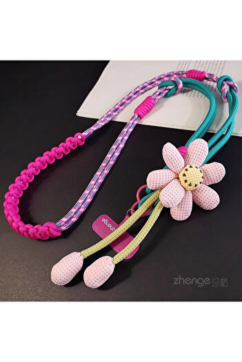 Choice Pink Creative Cartoon Mobile Phone Universal Lanyard Crossbody Long Rope Lanyard Rope Cartoon Decora