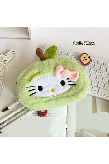Miniso green Cute Apple HelloKitty Large Capacity Storage Bag, Suitable for Student Party Stationery, Daily