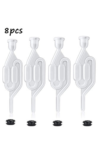 Choice 8pcs S-ShapeTwin Bubble Airlock for Wine Making Airlock for Wine Fermenting, Brewing, Beer, Wine, Sa