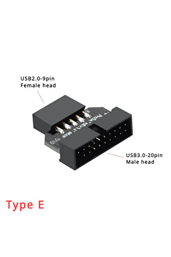 BSN 1 PCS Type E USB2.0 9Pin to USB3.0 19pin Front Panel Connector Converter USB 3.0 19/20pin to USB 2.0
