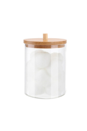 Choice Style A Bathroom Organizer Accessories Set Makeup Holder Storage with Clear Plastic Lids, Cotton Bal