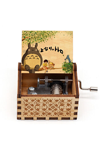 Choice Totoro 03 Wooden painted music box, Totoro music gift, ornament, light luxury wooden hand cranked mu
