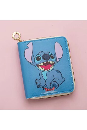 Miniso 01 Stitch Coin Purse Fashion Cartoon Zipper Wallet Kawaii Anime Student Print Card Holder ID Storage