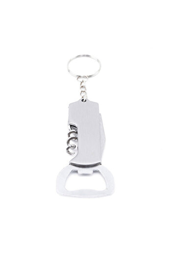 Choice Silver 3 in 1 Keychain Beer Bottle Opener Stainless Steel Portable Red Wine Beer Bottle Opener Foil
