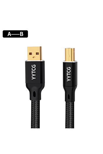 Choice كابل USB من النوع A إلى B YYTCG HIFI USB OCC بطول 1 متر، كابل USB من النوع A إلى B، كابل USB 6N DAC A-C، كابل صوت OCC فضي P
