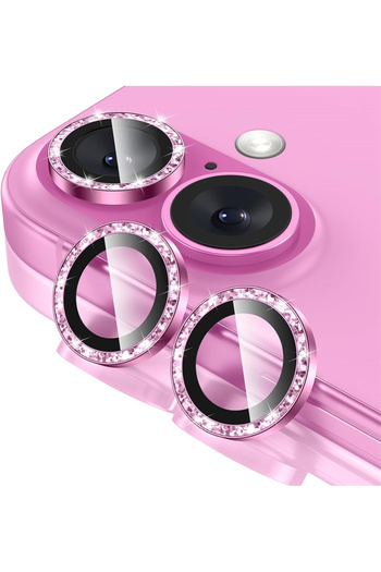 Choice Other 16 16Plus (2PCS) Pink 1Set Pink Glitter Bling Metal Tempered Glass Camera Lens Protector For I