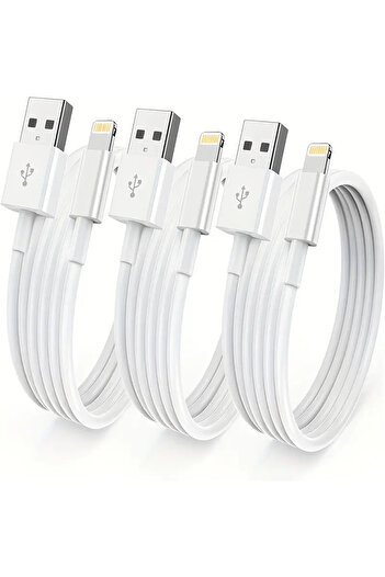 Choice 1M 3PCS White 1PC 3PCS MFi Certified Carplay Cable Car Charger Cord USB A to Lightning Cable Fast Ch