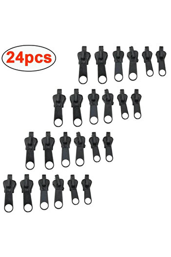Choice Black 24pcs 6/12pcs Instant Zipper Universal Instant Fix Repair Kit Replacement Zip Slider Teeth Mul