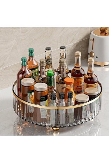 Choice clear 1pc Round Plastic Clear Rotating Container Bins for Cabinet Pantry Kitchen Countertop Refriger