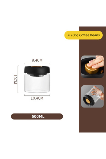 Choice 500ml Vacuum Sealed Jar Coffee Bean Storage Bottle Kitchen Food Grain Tea Glass Spice Jars Fresh Sto
