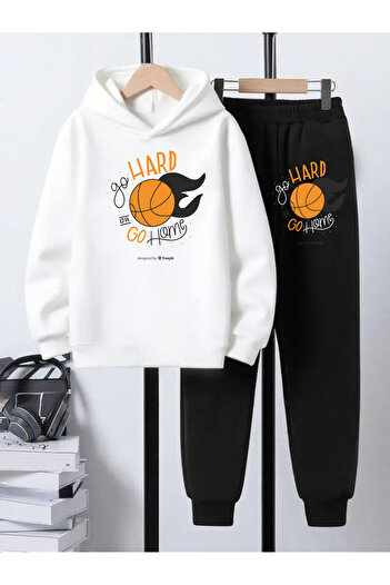 CACTUS COLLECTION Hooded Sweatshirt Children's Bottom Top Set 3 Thread Cotton Basketball