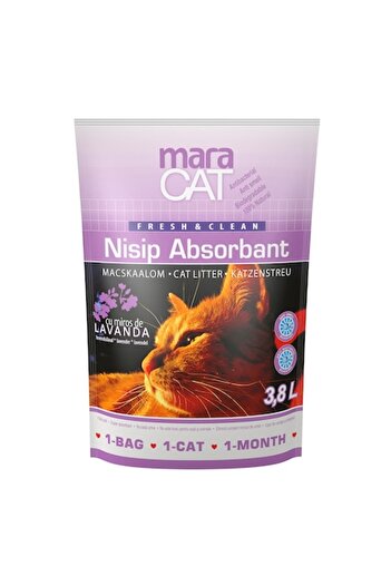 Maravet Pack of 8 x Maracat Cat Litter Sand, Silicate Absorbent Lavender, 3.8 L