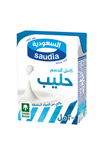 Saudia Whole Milk Long Life, 200ml