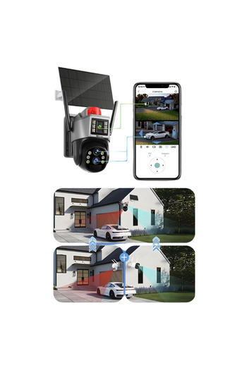 Taggo 4K Dual-Lens Solar Surveillance Camera with 10X Zoom & WiFi Connectivity