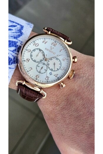 Raymond Men's Watch Rym-83011-Rose-Brw-W