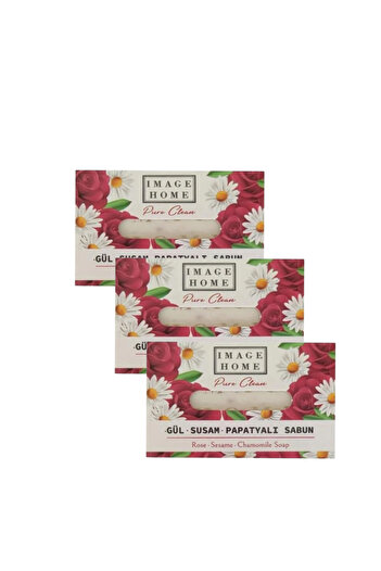 KMS HOME Image Home Rose Sesame Chamomile Soap 100 Gr X 3 Pieces Pure Clean