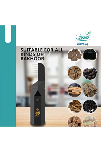 DLC Portable Rechargeable Electronic Arabic Incense Burner with USB Port and Comb