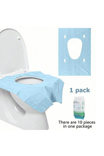 Choice Blue 1pk/10pcs Disposable Toilet Seat Covers Waterproof & Portable Paper Toilet Mat For Hotel Travel