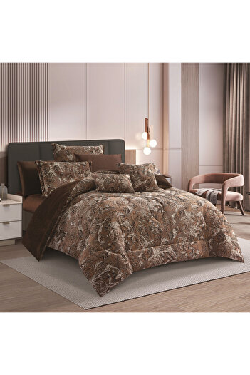HOURS Horse double-sided winter bedspread, fur and velvet, suitable for a double bed size of 200 x 200 cm, consisting of 8 pieces, 240 stitches
