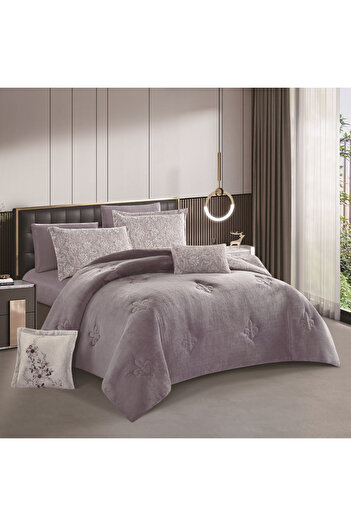 HOURS Horse double-sided winter bedspread, fur and velvet, suitable for a double bed size of 200 x 200 cm, consisting of 8 pieces, 240 stitches