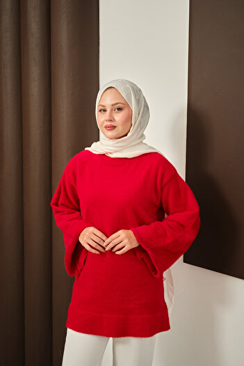 LOCCO Women's Yumoş Knitwear Tunic Red