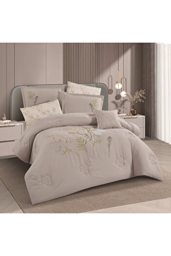 HOURS Horse Luxury Microfiber Summer Bedspread Embroidered for Double Bed Size 200x200 cm, 8 Pieces, 240 Stitches
