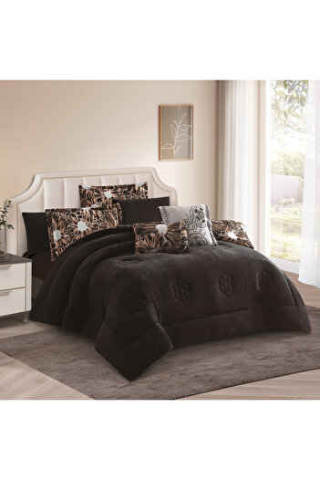 HOURS Horse Winter Bedspread, Fur and Velvet, Heavy Fill, Suitable for Single Bed Size 120 x 200 cm, 4 Pieces, 250 Stitches
