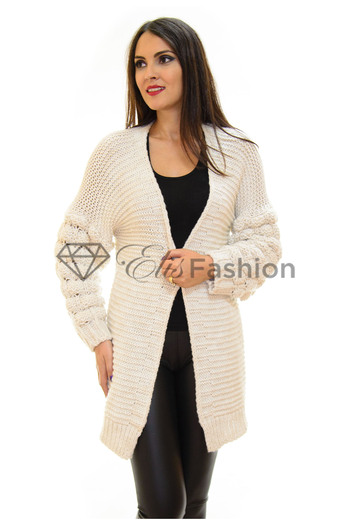 Elis Fashion Bubble Cardigan Ivory