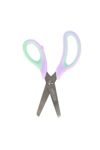 Strigo School scissors, rounded tip, stainless steel, rubberized grip, purple/mint, SSC371