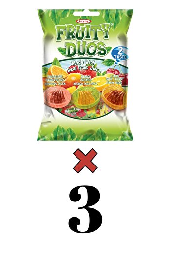 TAYAŞ Fruity Duos Fruit Filled Hard Candy 350 Gr X 3 Pieces