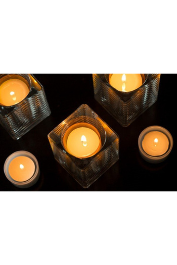 Mank Cylindrical candle in blue plastic jar, Ø 5 cm x h 6.5 cm, 1 pc.