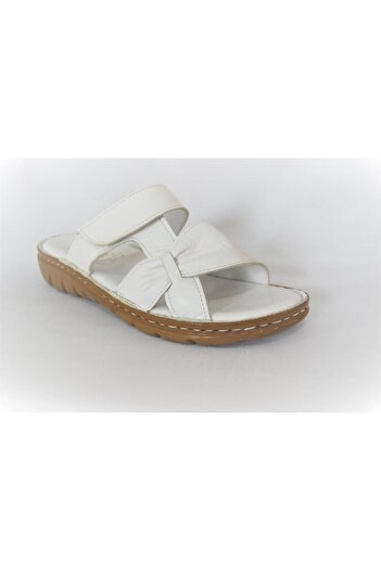 Herayakkabi Women's 103 Velcro Model Genuine Leather Workshop Soft Sole Slippers