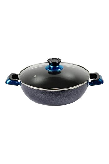 Generic Kawashi 24cm Non Stick Wok Pan with Premium Scratch-Resistant Coating & Glass Lid | Durable Aluminu
