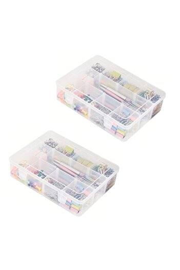 Generic Royal Apex 12 Grids PVC Compartment Container, Bead Storage Organizer Box Case with Adjustable & Re