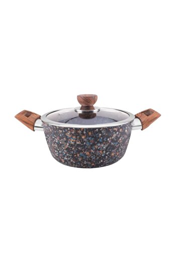 Generic Royalford 20cm Nonstick Casserole with Lid RF12015 Forged Aluminium Multi Stone Granite Coating Eas