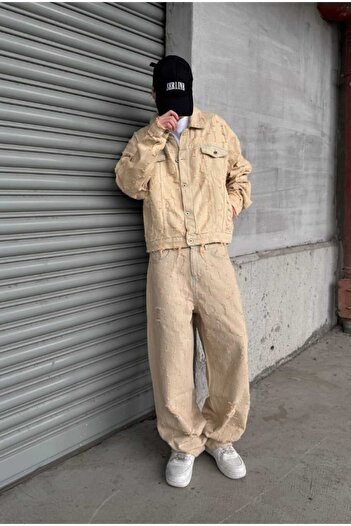 serline Oversize Jacket with Ripped Detail