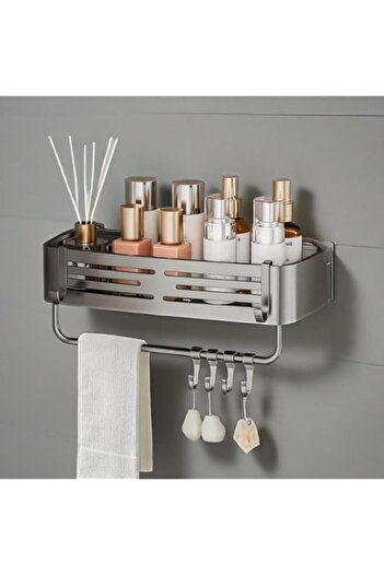 Generic Nyganmelloz Bathroom Shelf Stainless - Drill-Free Waterproof Bathroom Shower Rack, Detachable Alumi