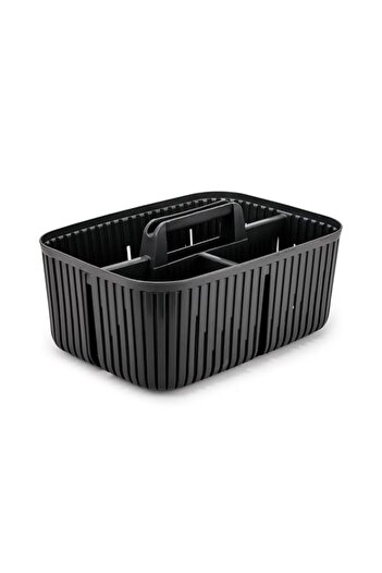 Generic Herevin Grey Multi-Purpose Storage Basket with Handle – Durable BPA-Free Polypropylene (PP) Organiz