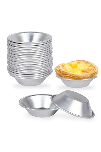 Generic Milkary 25 Pack Egg Tart Molds, Tartlets Dessert Mold Pans Tiny Pie Tin Puto Cup Bakeware Muffin Cu