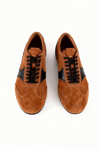 GIESTO Partial Leather Brown Shoes