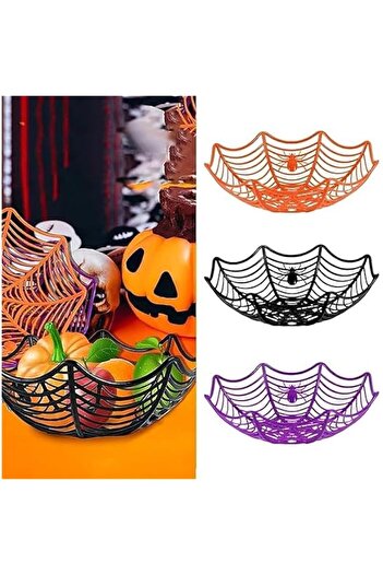 Generic FAM Halloween Spider Web Basket Bowls - Trick or Treat Hand Grabbing Candy Holder - Large Plastic B