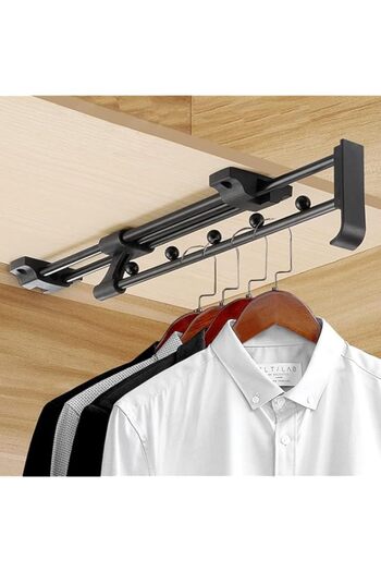 Generic Excefore Duty Extendable Pull Out Closet Rod - Sliding Wardrobe Closet Rod for Increased Storage Sp