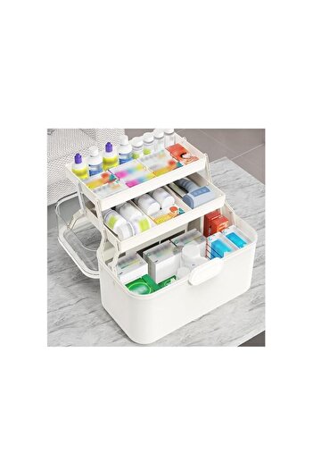 Generic Strayelf 3-Layer Plastic Dividing Storage Box,Multifunctional Plastic Tool Box with Handle for Sewi