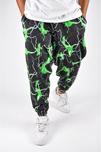 Superbluemexico Unisex Casual Digital Lightning Print Sweatpants