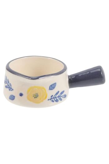 Generic Mini Ceramic Saucepan with Single Handle Heatproof Household for Sauces Condiments and Side Dishes