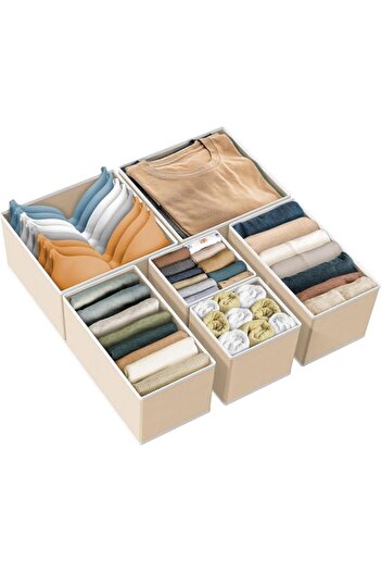 Generic Beauenty Drawer Organizer, 6 Pack Closet Organizers and Storage, Underwear Organizers, Foldable Dre