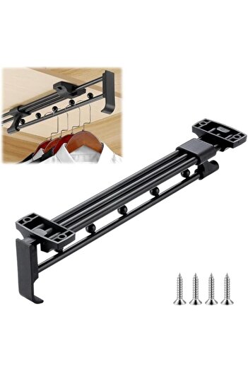 Generic 30cm Pull-Out Heavy Duty Retractable Clothes Rod, AZONEE Sliding Closet Garment Rack Organizer, Ext