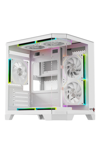 spear علبة DOST60ECO ARGB MATX باللون الأبيض
