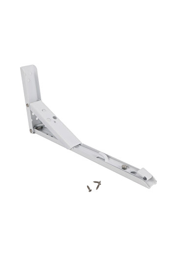 Lawazim Foldable Shelf Bracket 20x11.5cm - One-Touch Adjustable Wall Mount Support - White