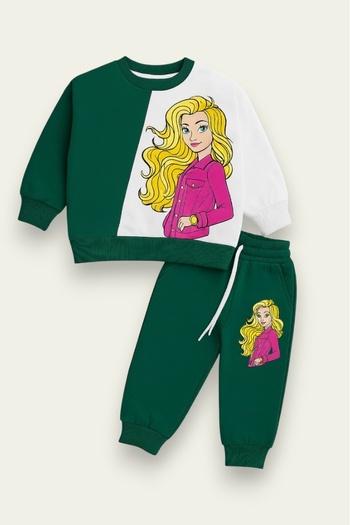 My Kids Wear Girls' Long Sleeve Sweatshirt and Bottom Set 12206